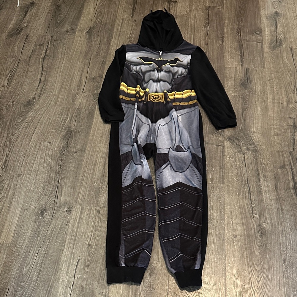 Boys Batman Costume Pajamas with Hood - Black and Gray